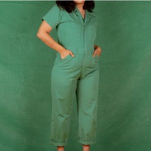 Big Bud Press sea foam green short sleeve jumpsuit